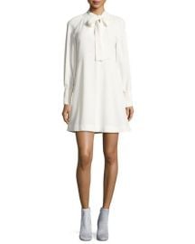 see by chloe Tie-Neck Long-Sleeves A-Line Dress at Neiman Marcus